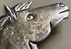 Navajo Vintage Horse Pin Brooch 925 C Clamp 4.6g LC Lee Charley