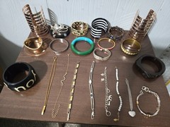 Mixed metal materials lot of 23 bracelets some signed