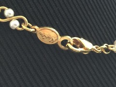Vintage Jewelry Napier Choker Necklace Tiny Pearl Beads in Gold Tone Links