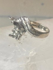 Vintage Rhinoceros ring size 5.50 Kabana rhino band sterling silver pinky women