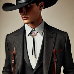Hlympony Vintage Bolo Tie For Men Western Cowboy Cowgirl Rodeo American Flag