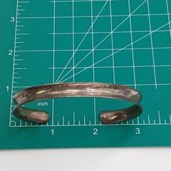 VTG 925 Mexico Cuff Bracelet 2.5in Sterling Silver 15g Channel Rugged Rustic