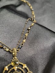 Vintage Avon Ornate Bronze Medallion Layered Statement Necklace