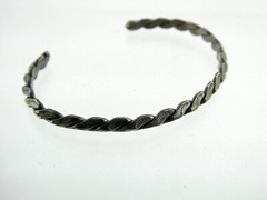 Southwestern Unmarked Sterling Silver Sun Rays Motif Cuff Bracelet 6.75 In 9.3g