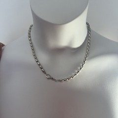 Vtg ITALY 925 Sterling Silver Modernist Barrel Shaped Necklace UNISEX 18” 22.89g
