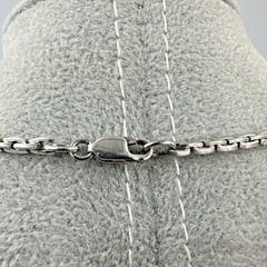 Vintage Sterling Silver Rectangular Block Link Chain Necklace 18″ 15.9g 2.5mm