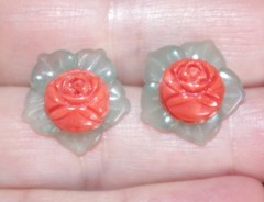 Vintage Jade Flower Jackets EarringsBridal Wedding: Use with any Studs