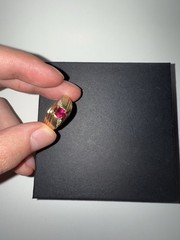 Ring 10K Gold Ruby Authentic Size 10 Diamond Accent 3.6g