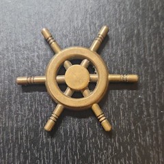 Small Brass Ship Wheel Nautical Maritime Decor Display Piece Pendant