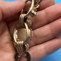 Vintage Juliana DeLizza & Elster 5Link Bracelet Unsigned White Milk Glass Estate