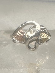 Black Hills Gold ring leaves band size 5.75 sterling silver women girls