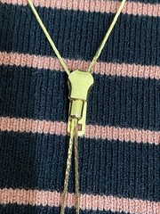 Vintage Zipper Lariat Gold Tone Necklace Adjustable