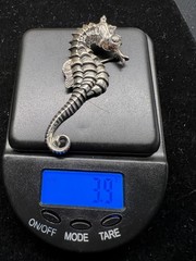 Vintage Beau Silver Seahorse Brooch approx 2 1/2″ Long