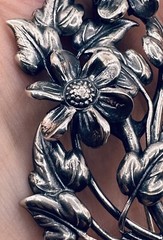 Vintage Danecraft Sterling Silver Floral Spray Brooch Pin Blooming Branch 3 1/8”