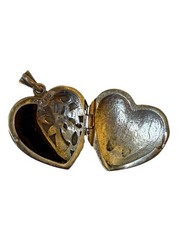 Vintage FAS Heart Shape Locket Pendant Sterling Silver 925 Black Onyx Marcasite