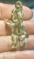 Grinch Santa Claus – Blue Rhinestone eyes/Red/Black enamel Brooch/Pin, 2″