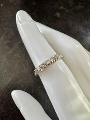 ANTIQUE ART DECO 1920’S NATURAL 6 DIAMOND BAND RING 14K WHITE GOLD SIZE 5.5