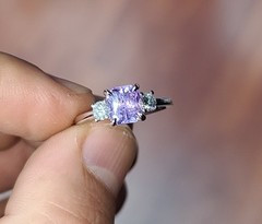 Vintage 14K White Gold Engagement ring 1.81ct.Natural Lavender Purple Sapphire