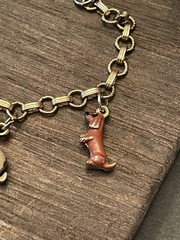 Child’s Vintage Charm Bracelet Enamel Dogs Puppies Theme 1960’s Nostalgia