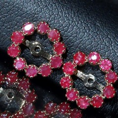 14k yellow gold 0.40ct ruby earring jackets vintage heated handmade 0.80gr