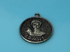 Vintage 800 Silver Hermes Epmhe Greece Greek God Mythology Charm Pendant 3.6g