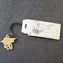 Vintage 90s 14K Yellow Gold 1995 Graduation Cap Charm NOS 0.5 Grams