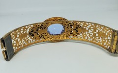 Gorgeous Early 1900s Taille D’Epargne Light Lilac Glass Stone Bracelet