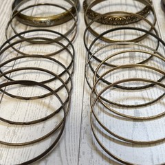 Vintage Style Bangle Bracelet Lot Copper Bronze Brass Tone Mixed Metal Stack