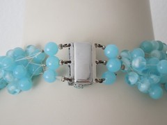 Vintage Necklace Glass Beads Blue 1950S 120.9 G / Approx. 39 Cm