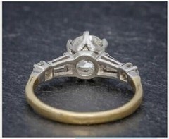 Art Deco 2.30 Ct White Diamond Antique Vintage Wedding Ring 14K Yellow Gold FN