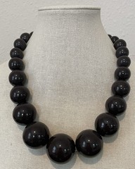 Chunky Brown Bead Vintage Talbots Gold-tone Magnetic Clasp NecklaceFor Women