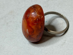 Natural OLD Antique BUTTERSCOTCH Baltic Amber Stone Ring 6,5 gr