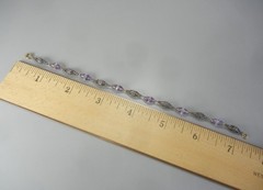 Art Deco 1920s Bracelet Sterling Silver 14K Gold Amethyst Rock Crystal Quartz