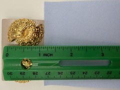 Vintage Avon 1987 FanFare Pierced Post Earrings Gold Tone Double Fan Design