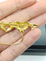 Vintage Heart Brooch Charm Holder Signed P.S.C.O.