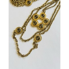 Celebrity VTG Regal necklace signed Glass Cabochon Bezel Regal Multi Chain 28″