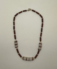 Heishi Beaded Wood Terra-Cotta Necklace Nature Tribal Ethnic Southwest Surfer