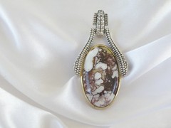Huge Sterling Silver 925 White Horse Cable Joya Judy Crowell Enhancer Pendant