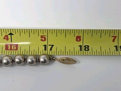 Taupe Faux Pearl Necklace 17 Inches Knotted 8mm Beads Vintage Sheen Unsigned