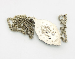 Creed Sterling Silver Our Lady Pendant Necklace Art Deco 15 In