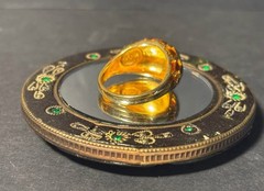 Vintage Joan Rivers Domed Gold-Tone Enamel Ring Size 11.25