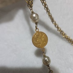 Vintage MIRIAM HASKELL Signed COIN Pendant Necklace LUDWIG WILHELM Gold-tone N29