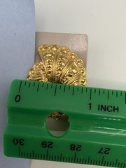 Vintage Avon 1987 FanFare Pierced Post Earrings Gold Tone Double Fan Design