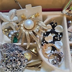 Mostly Vintage Jewlery Lot Some Signed All Wearable Brooches Necklaces Etc