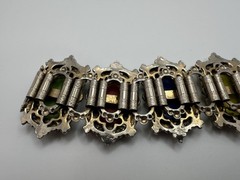 Antique Colored Tile Chain Boho Bracelet 6.5” X 4.5cm JB21