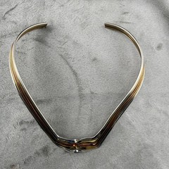 Vintage Torque Collar Necklace Multi Tone Metal Wire Choker Egyptian Revival 14”
