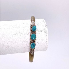 Tibetan or Nepalese turquoise metal cuff bracelet