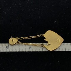 Vintage ART NOUVEAU by Crown Jewelry Gold- Pink Enamel Dangle Pierced Earrings