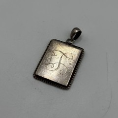 Vintage Sterling Silver 925 Rectangle GL3 Marked 40.70mm Pendant 7.2g