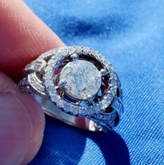Original EARTH MINED DIAMOND Engagement Ring Vintage SOLID 18K GOLD Solitaire
